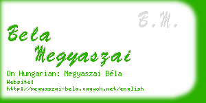 bela megyaszai business card